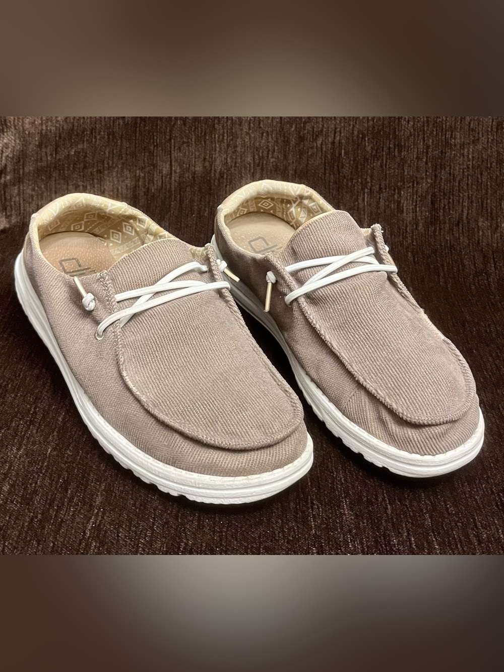 Hey Dude Wendy Woman's Slip-On Loafers in Taupe-Brown